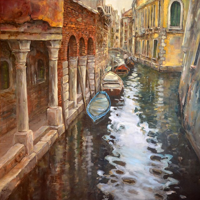 Living room painting by Magdalena Kępka titled Venice 1