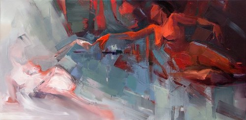 Living room painting by Beata Musiał-Tomaszewska titled STWORZENIE EWY