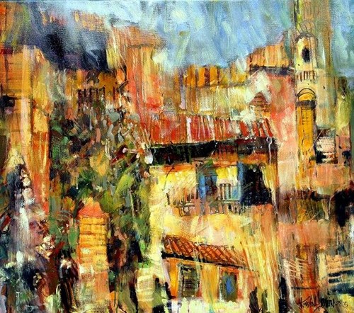 Living room painting by Krzysztof Ludwin titled Sicilia