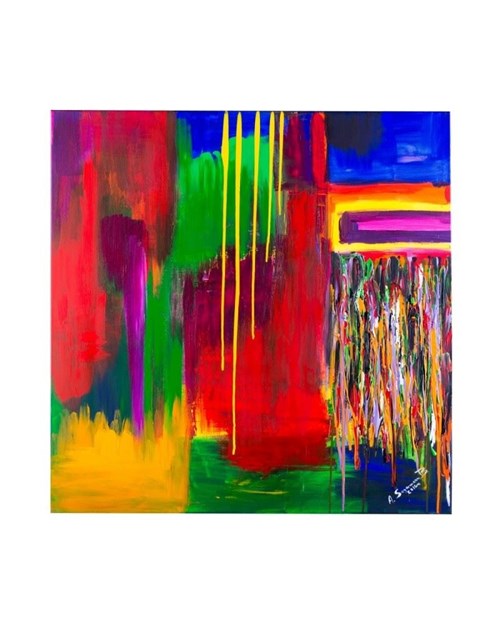 Living room painting by Anna Sagermann-Bustinza titled Iskra 6