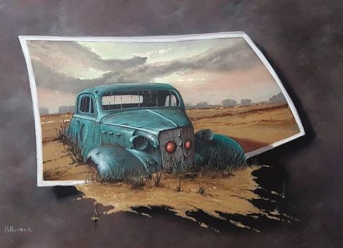 Living room painting by Borys Michalik titled The end of the road...