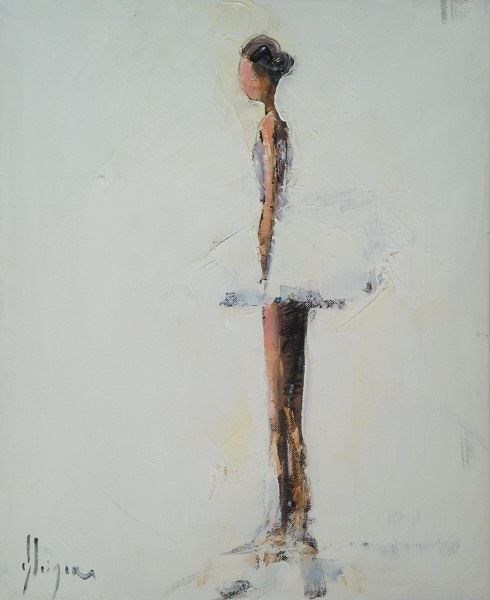 Living room painting by Dominique Kleiner titled danseuse
