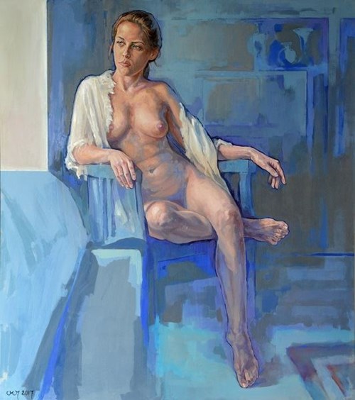 Living room painting by Marcin Jaszczak titled Blue Room