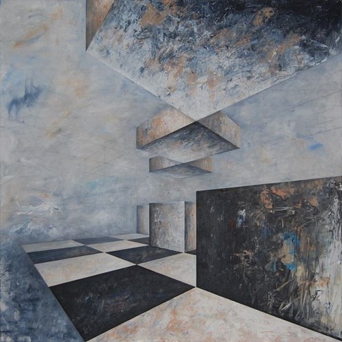 Living room painting by Iwona Gabryś titled Composition No. 114