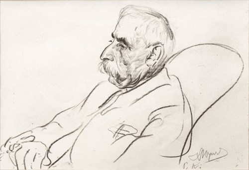 Obraz do salonu artysty Leon Wyczółkowski pod tytułem Portret mężczyzny w fotelu, I połowa XX w.