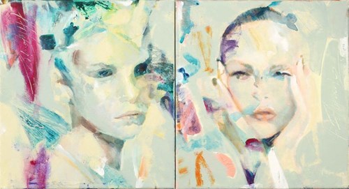 Obraz do salonu artysty Andrzej Filipowicz pod tytułem Portrety kobiet (dyptyk)