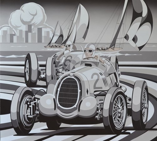 Living room painting by Tomasz Kostecki titled GRAND PRIX