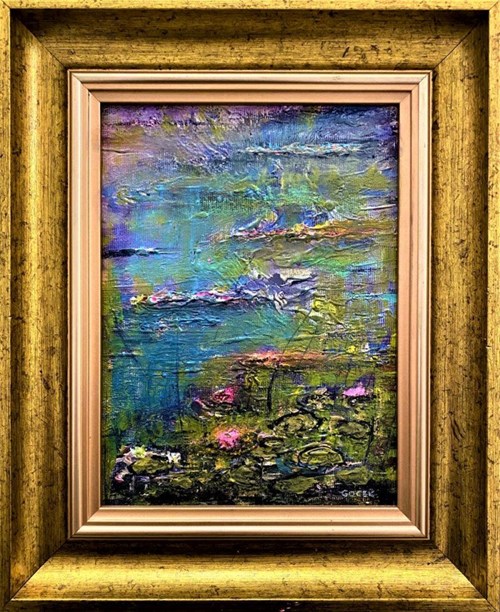 Living room painting by Krzysztof Gocek titled Water lilies