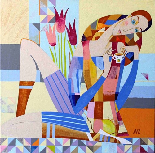 Living room painting by Neli Lukashyk titled Yasmine Tea