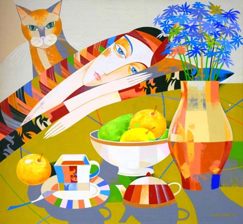 Living room painting by Neli Lukashyk titled Spring is In Your Eyes