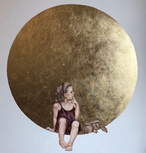 Obraz do salonu artysty Joanna Czajkowska pod tytułem Dziewczynka z maskotką