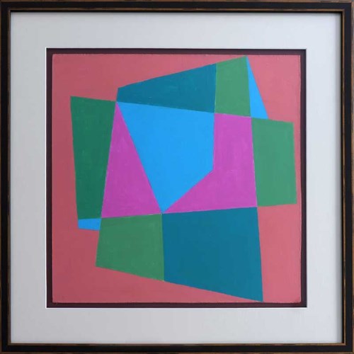 Living room painting by Henryk Stażewski titled Composistion, 1980'