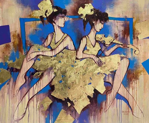 Obraz do salonu artysty Eugeniusz Ochonko pod tytułem Pasion de la danza con musica