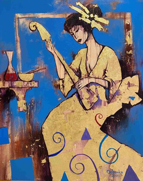 Living room painting by Eugeniusz Ochonko titled Magico pasion de la musica
