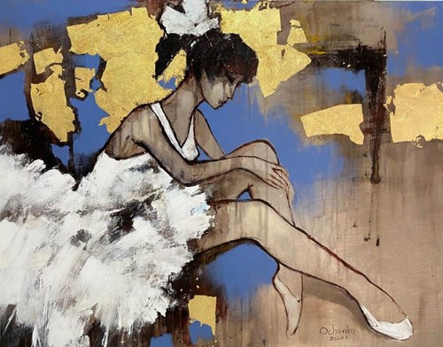 Living room painting by Eugeniusz Ochonko titled Magicos pasion del ballet