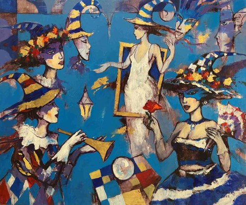 Obraz do salonu artysty Eugeniusz Ochonko pod tytułem Mundo magico del carnaval