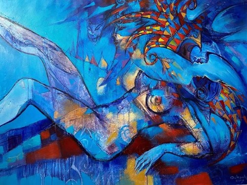 Obraz do salonu artysty Eugeniusz Ochonko pod tytułem Fuego del Amor II