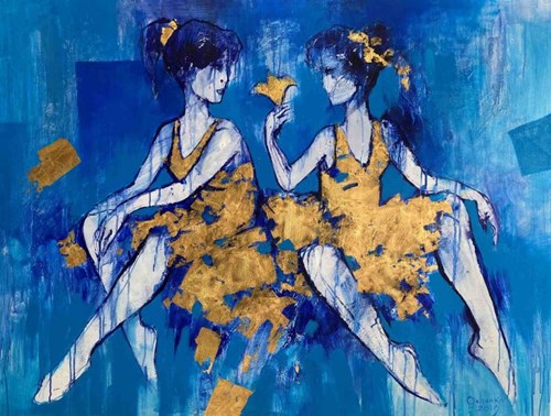 Living room painting by Eugeniusz Ochonko titled Pasion de la belleza del baile