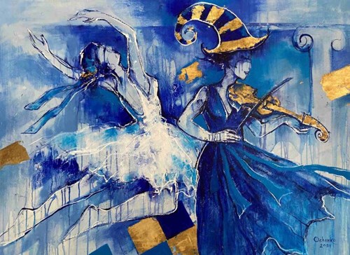 Obraz do salonu artysty Eugeniusz Ochonko pod tytułem Misteriosos bailes de la musica II