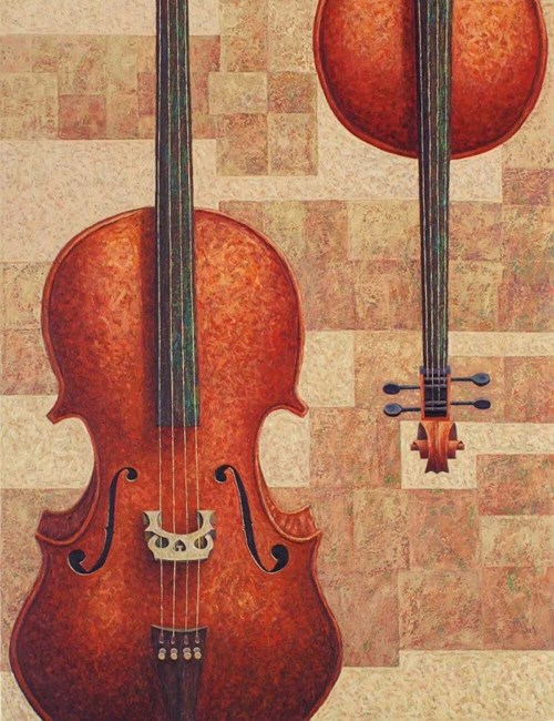 Living room painting by Zbigniew Blekiewicz titled Cello