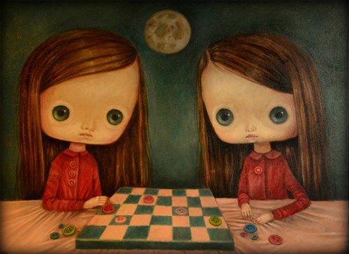 Living room painting by Paulina Góra titled Game