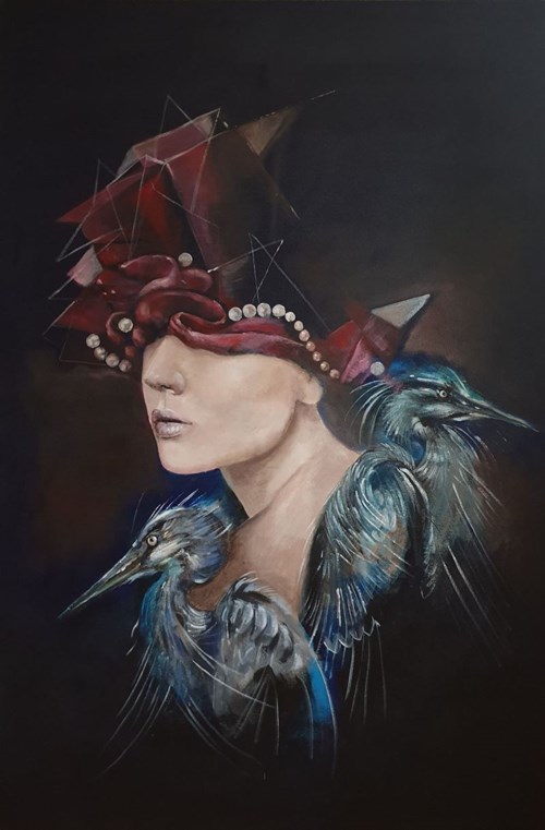 Obraz do salonu artysty Żaneta Chłostowska - Szwaczka pod tytułem Kobieta z czaplami