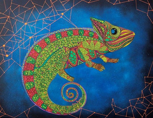 Obraz do salonu artysty Luiza Poreda pod tytułem Gwiazdozbiór kameleona