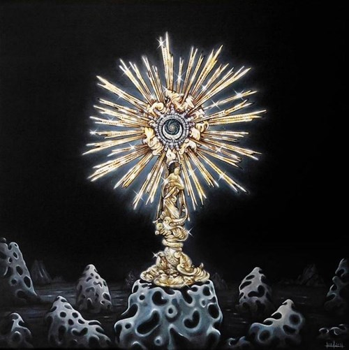 Living room painting by Maciej Rauch titled Monstrance