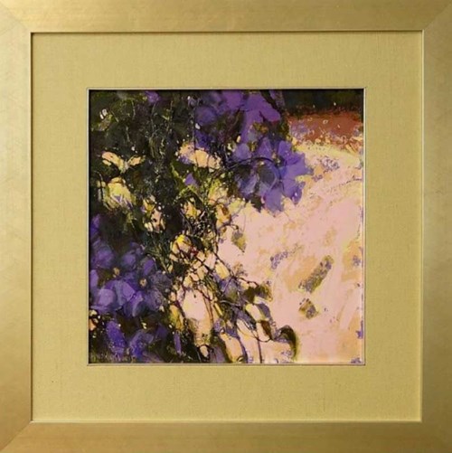 Living room painting by Halina Nowicka titled Clematis