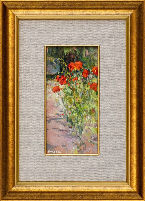 Living room painting by Józef Panfil titled Poppies. Motif from Smardzewice (1 of 3)