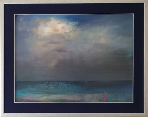 Living room painting by Jacek Maślankiewicz titled Seaside Tale