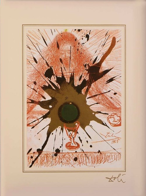 Living room print by Salvador Dali titled Matthew 26; 26-28 from Portfolio 40 Paintings of the Bible
