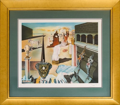 Grafika do salonu artysty Salvador Dali pod tytułem Niewidzialny człowiek 53 z 300, XX w.