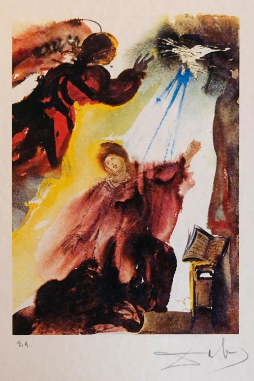 Living room print by Salvador Dali titled Annunciation, EA, signed