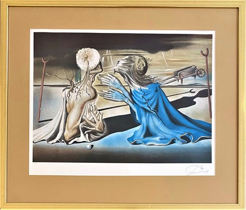 Living room print by Salvador Dali titled Tristian and Isolde