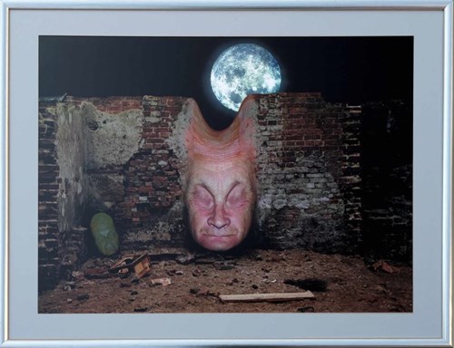 Grafika do salonu artysty Zdzisław Beksiński pod tytułem W świetle księżyca