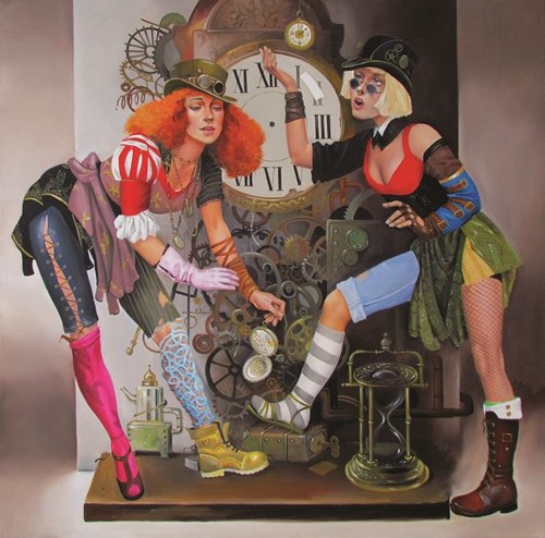 Obraz do salonu artysty Andrejus Kovelinas pod tytułem Strażnicy czasu