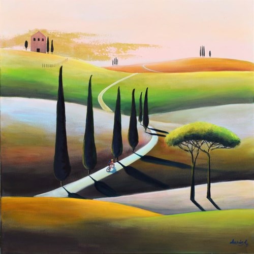 Living room painting by Luiza Los-Pławszewska titled On the way to the Borghetto, from the series: "Tuscany"