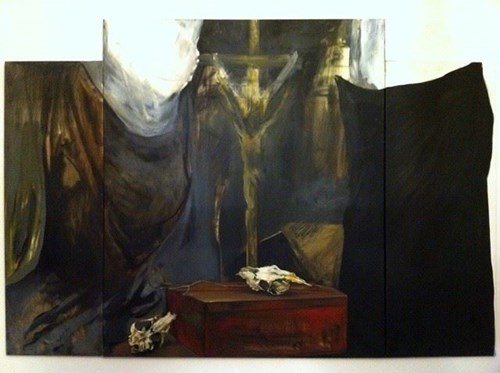 Living room painting by Magdalena Siejko titled Rozstanie
