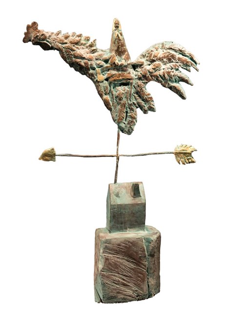 Living room sculpture by Adam Kołakowski titled Weather Vane of a Witch