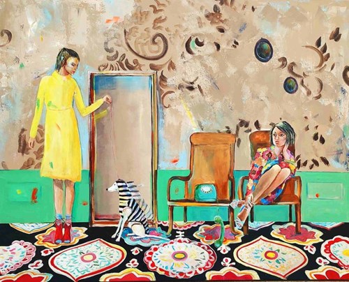 Living room painting by AGNIESZKA BANASIAK titled Maybe Yes Maybe Not