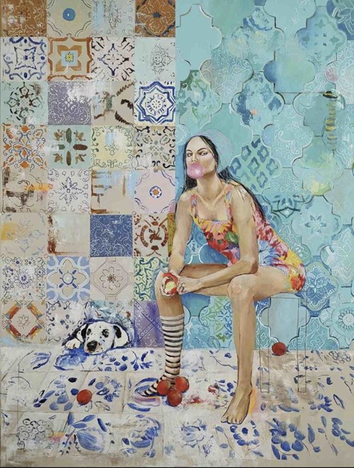 Living room painting by Agnieszka Banasiak titled I am like this and stay like this