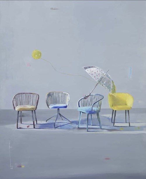 Living room painting by Agnieszka Banasiak T titled Lyric of the day 2