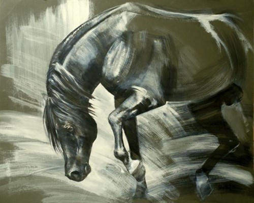 Living room painting by Jolanta Kalopsidiotis titled Stallion