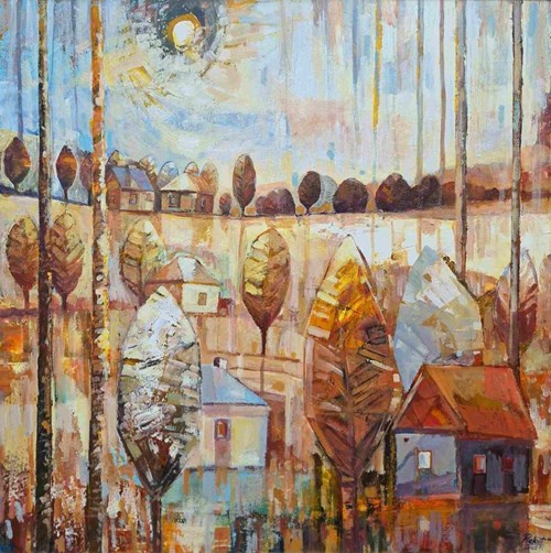 Living room painting by Dariusz Piekut titled Roztocze Fairytale 292