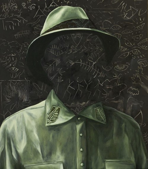 Obraz do salonu artysty Dawid Czycz pod tytułem Portret zielony