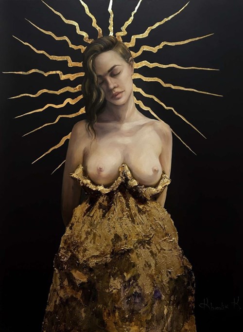 Obraz do salonu artysty Krystyna Khvostyk pod tytułem Złota dziewczyna
