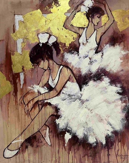 Living room painting by Eugeniusz Ochonko titled Expression Lirica de Baile