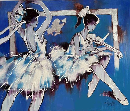 Living room painting by Eugeniusz Ochonko titled Fabulous Sounds