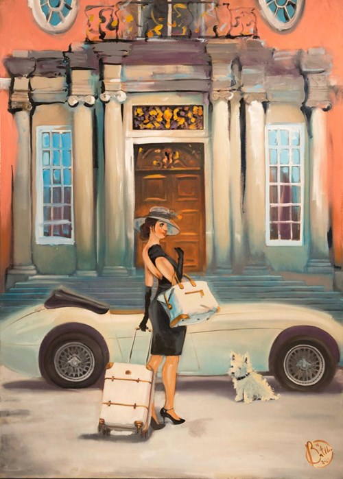 Living room painting by Battler titled Beautiful Cars and Fast Women